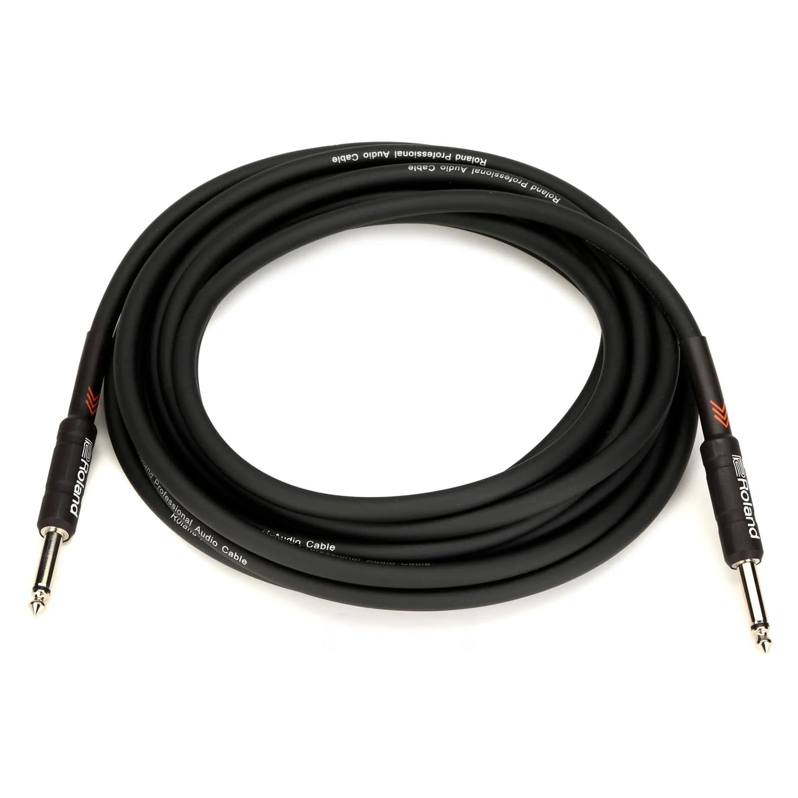 Black Series Instrument Cable, Straight/Straight 1/4" Jack - Ric-B20, Lenght: 20Ft / 6M