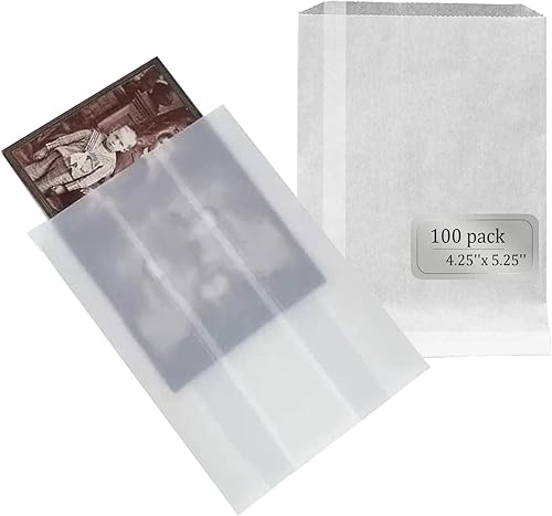 Miniatura 3 de Lineco, Glassine Sobres de 4.25 x 5.25 pulgadas, protege fotos, impresiones, negativos. Aire, agua, polvo, resistente a la grasa, sellos de tienda,