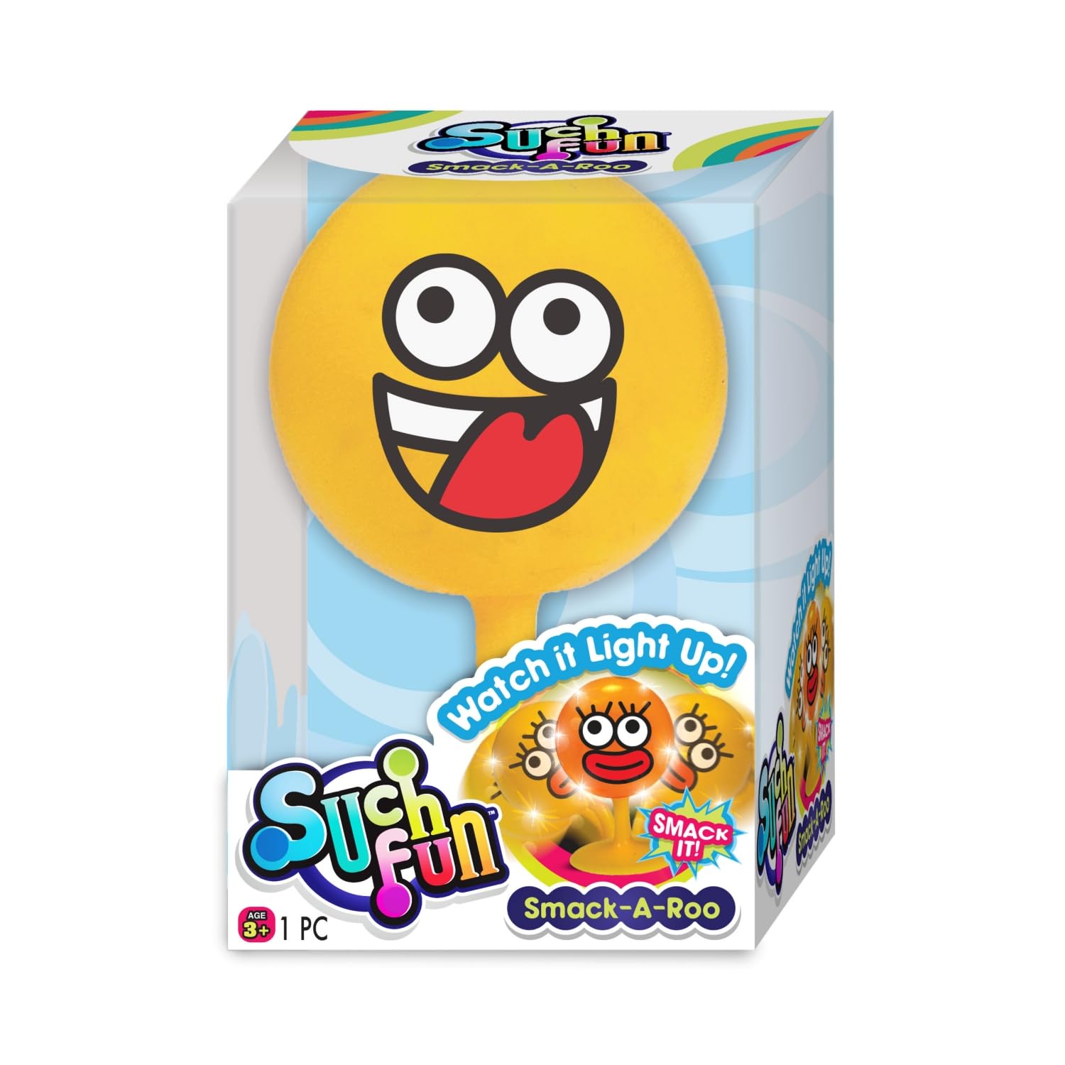 JA-RU Smack-A-Roo Light Up Mini Desktop Punching Bag with Suction Cup (1 Pack) – Kids Punching Toy, Funny Stress Relief Toy, Party Favors, Goodie Bag Stuffers & Classroom Prizes. 4913-1