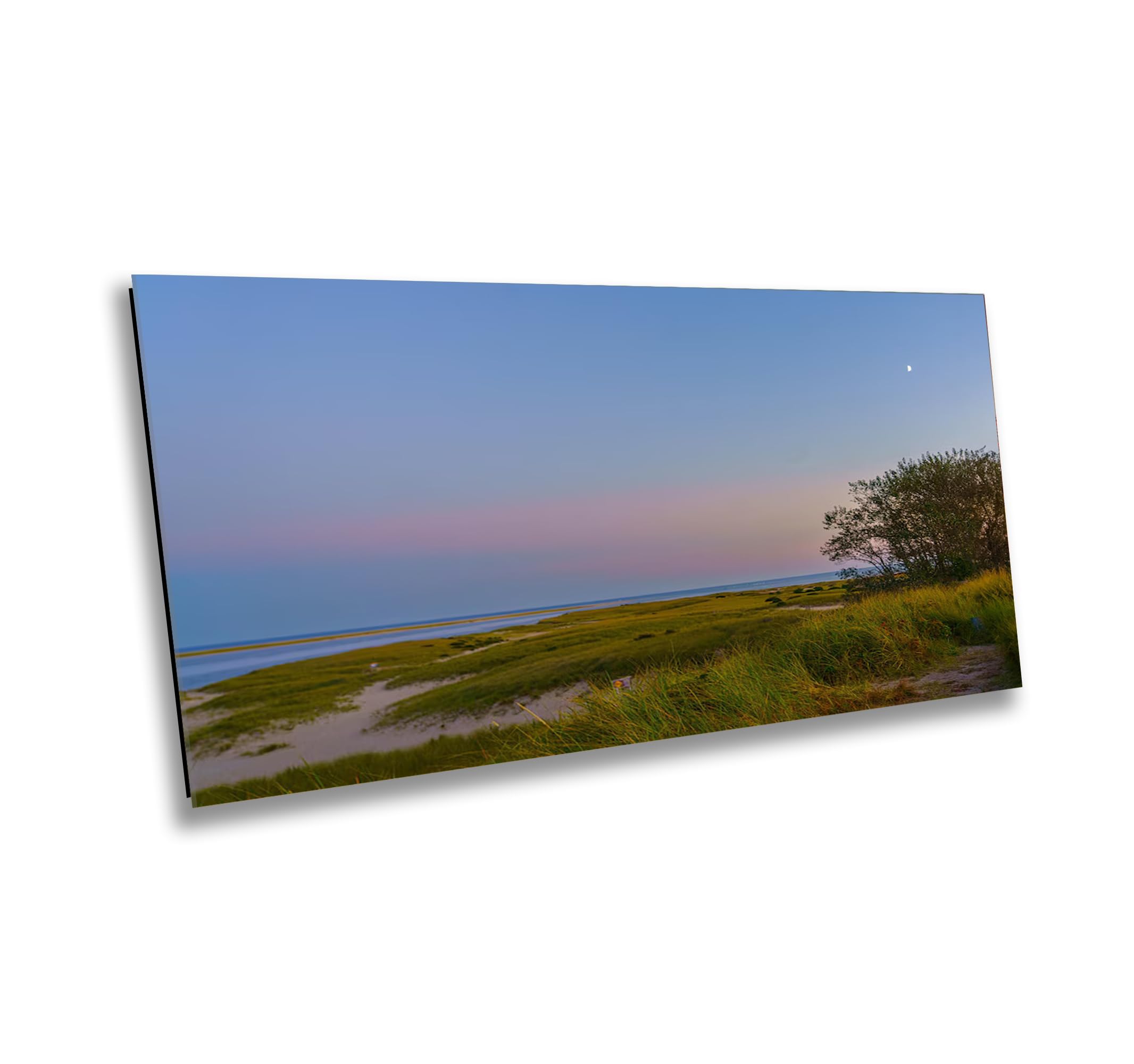 Chatham Lighthouse Beach Blue Hour Print - Scenic Cape Cod Coastal Fresh Wall Art - Tranquil Coastal Retreats Photography for Beach House Decor - Available In Acrylic & Metal Prints for Home, Office