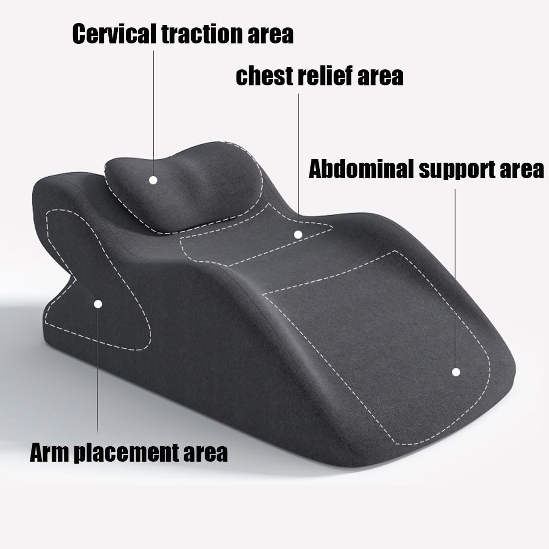 Genérico Almohada ErgonóMica En CuñA, CojíN Lumbar De Espuma ViscoeláStica, Almohada Multifuncional para Parejas, Soporte Lumbar ErgonóMico para La Columna Vertebral (Negro)