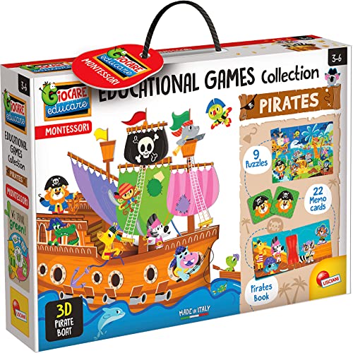 Lisciani -Montessori Collection de jeux éducatifs Bateau des pirates - Jeu éducatif pour enfants à partir de 3 ans - EX72743
