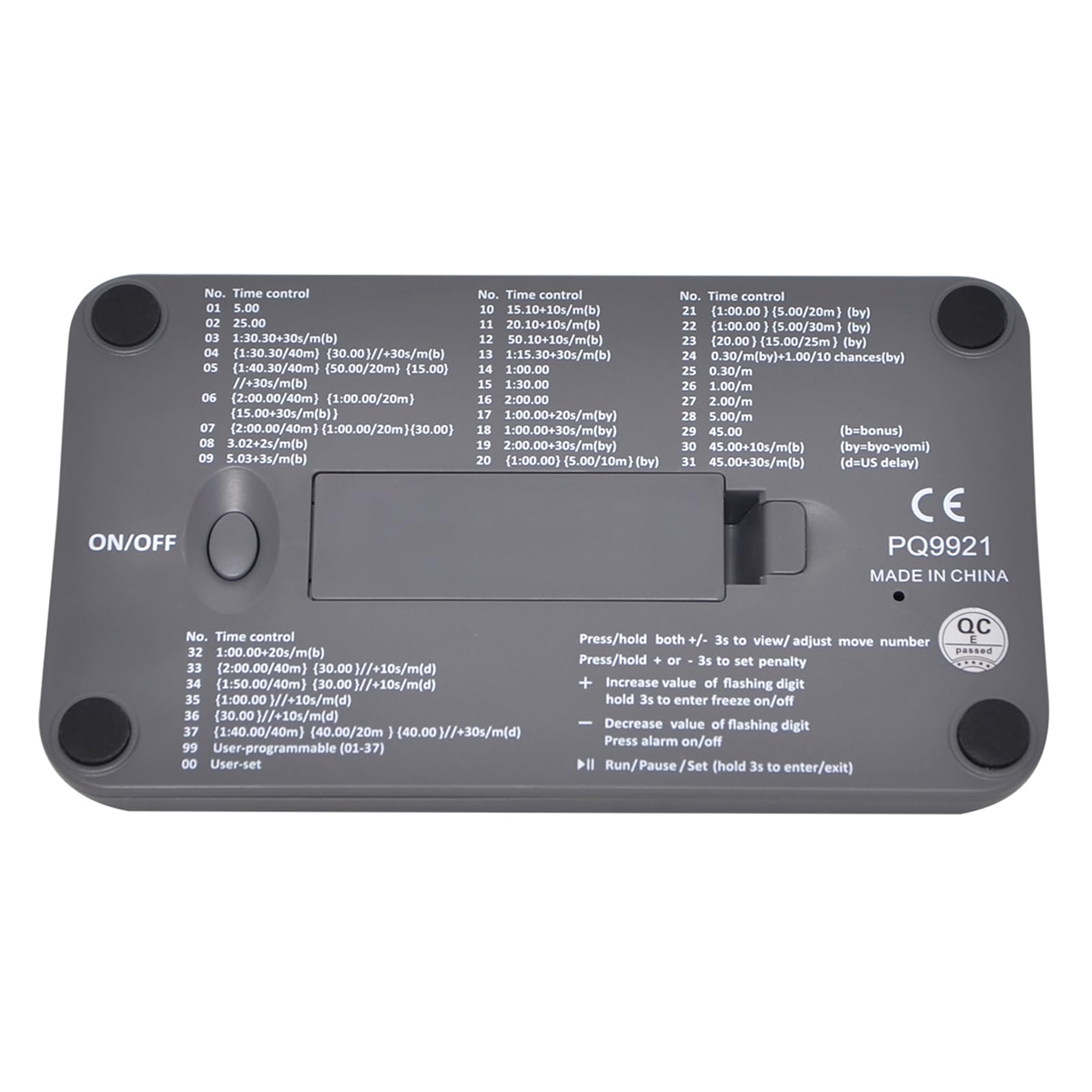 Professionelle Digitale Schachuhr für 2 Spieler 37 voreingestellte Programme Countdown Verzögerungsmodi LCD-Display für Schach und chinesisches Schach