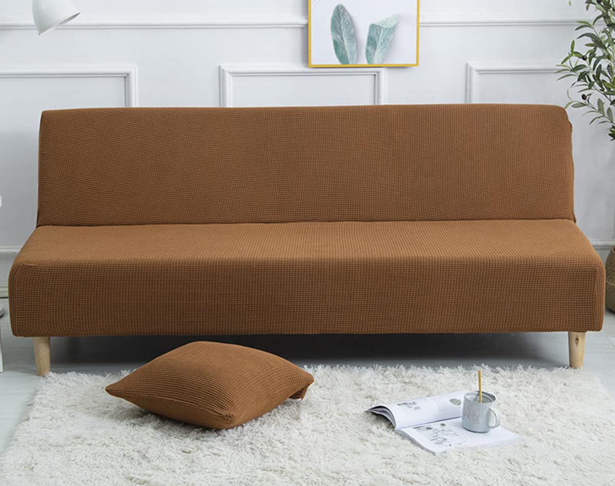 Housse de canapé extensible marron S 120-150cm élasthanne