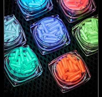 ULLiaN Glass Luminous Tube 16pcs, 1.5 * 6mm Luminous Vial Glow rods Made of Rare Earth Materials, EDC Players, for DIY Various EDC Accessories and Decoration.