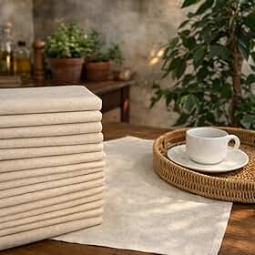 Kit 10 Panos de Prato Liso Premium Para Pintura Rustico Cozinha 70x45cm Bainha Engomatextil