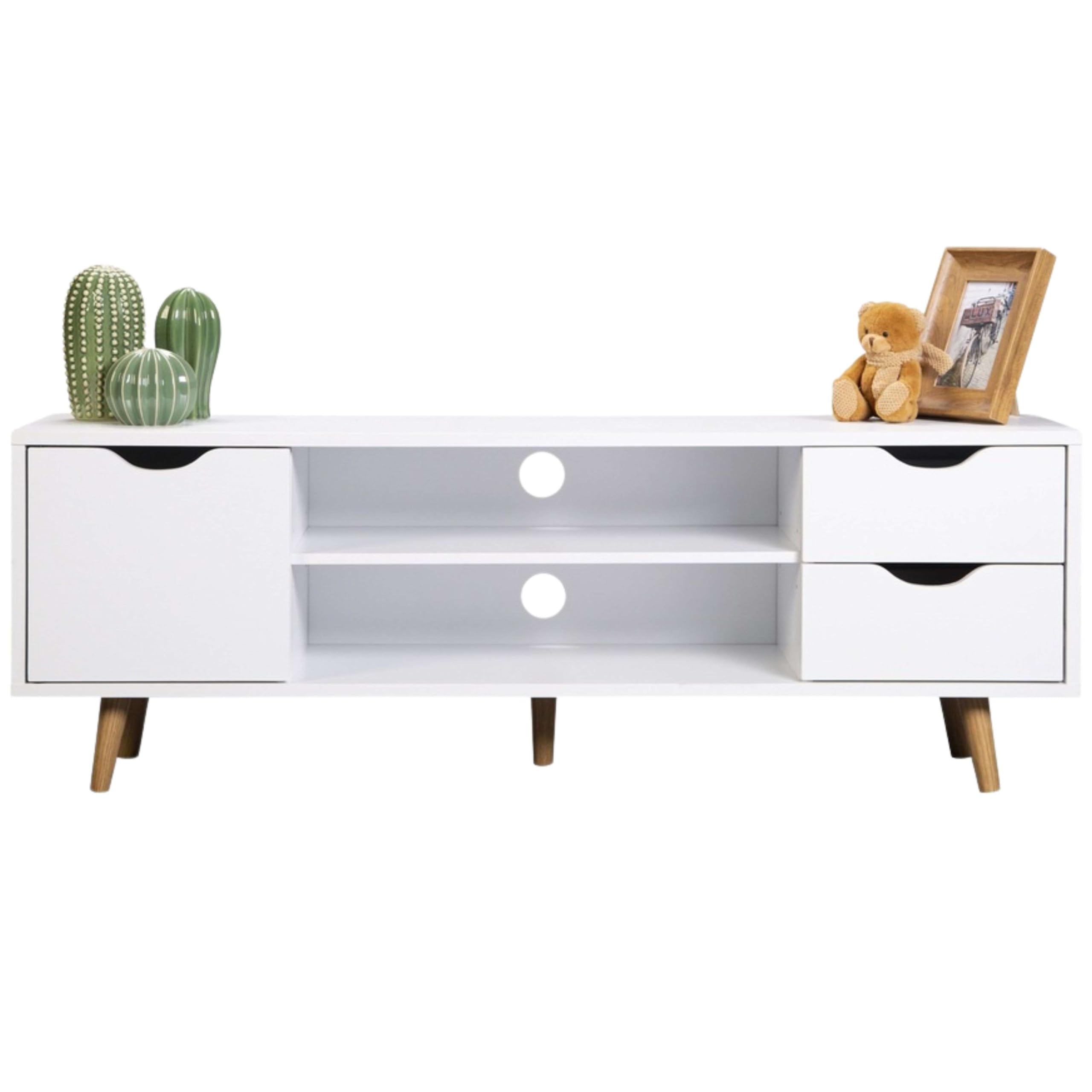 Miroytengo Mueble de TV Fiano en Color Blanco 120x41x28 cm