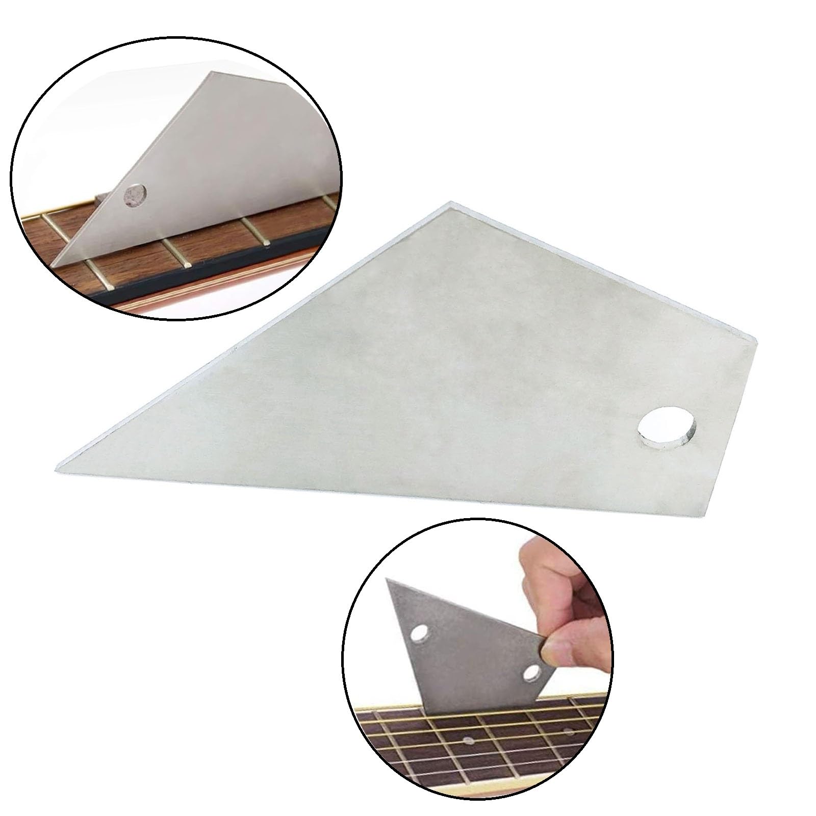 TUOREN Guitar Fret Rocker Leveling Tool Stainless Steel Guitar String Action Gauge Ruler with Guitar String Pitch Ruler, Guitar String Height Gauge Measuring Luthier Tool