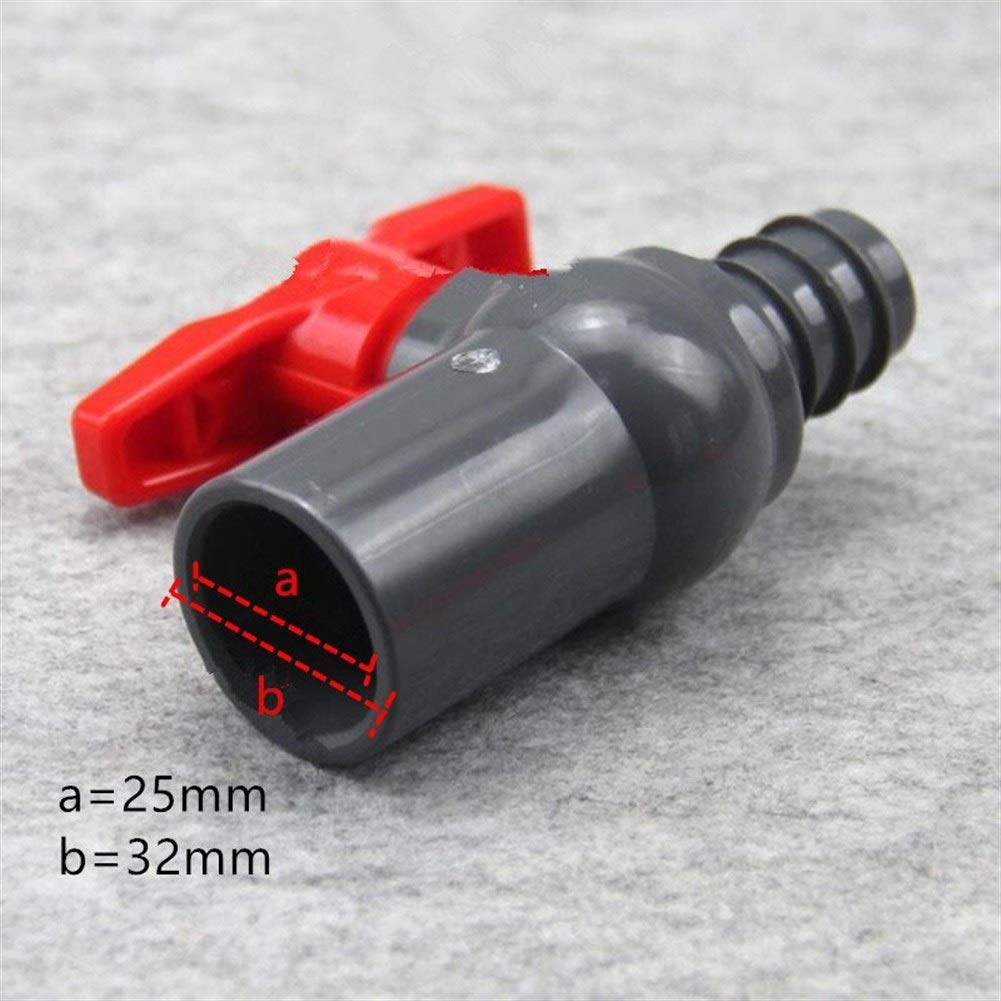 Pipe Fittings & Accessories 5pcs 20mm OD Hose To 25mm ID Socket PVC Ball Valve Pipe Fitting Water Connector For Garden Irrigation Aquarium Fish Tank (Color : Grey)