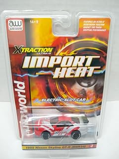 Auto World SC378-4A Import Heat 1999 Skyline GT-R (BNR34) HO Scale Electric Slot Car - Red and Gray