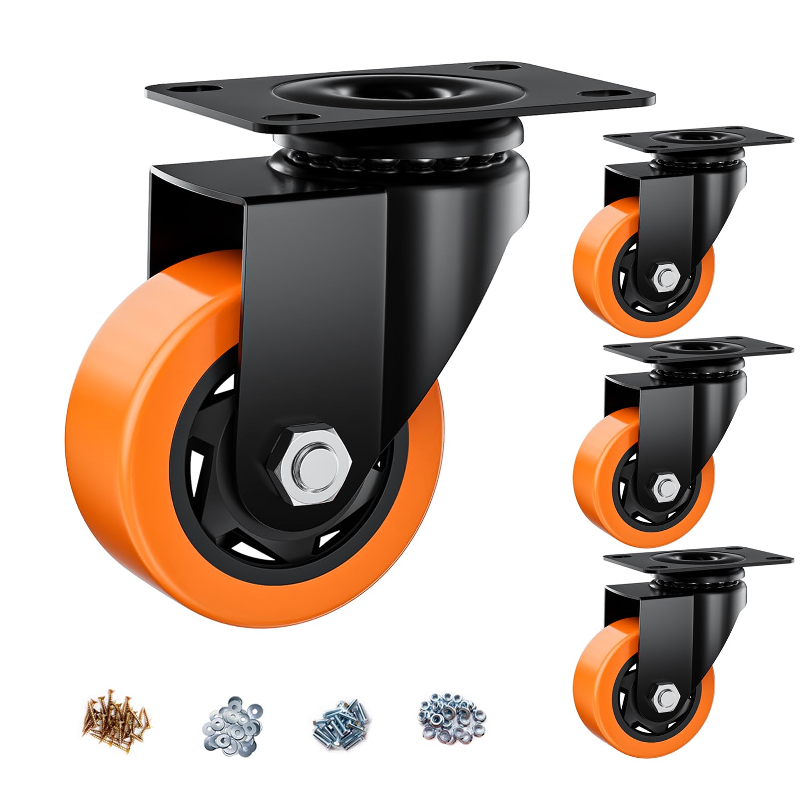 Heavy Duty Caster Wheels with Brake - 2 Inch -28