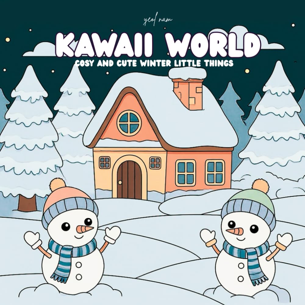 Kawaii World, Fun Winter Coloring Book for kids: Snowmen, Ice Cream, Cozy Winter Scenes and Cute Kawaii Winter Fun for Little Hands