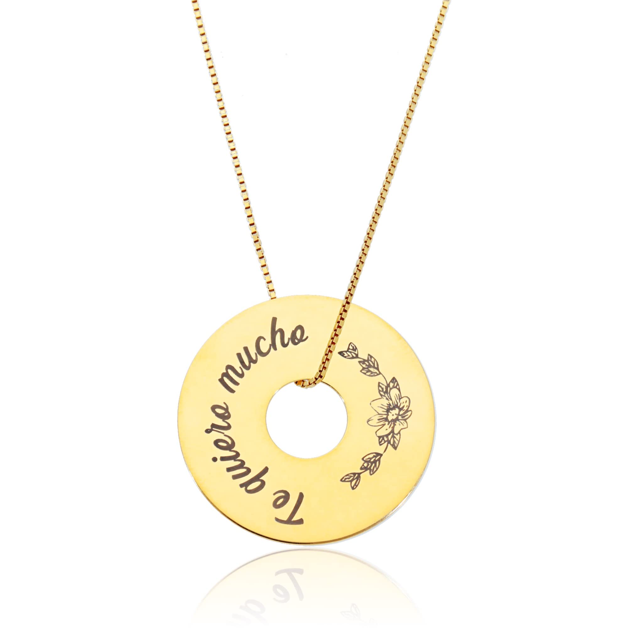 Colgante con Cadena Veneciana Personalizada - Cadena Venecia de plata Personalizada - Regalo Original - Collar Artesanal. Cadena 45 cm + Alargador - Plata de Ley 925/1000.