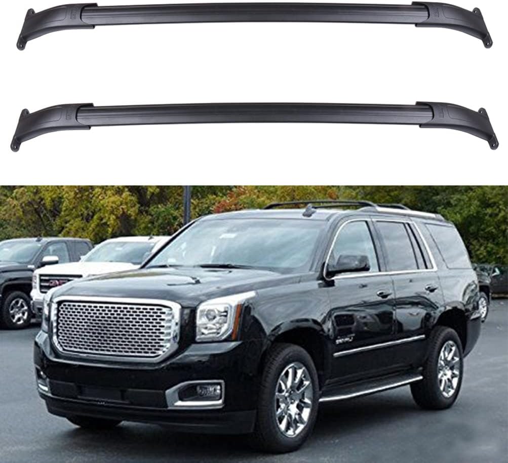 2Pcs Roof Racks Black 220LBS Cross Bars Compatible for Cadillac Escalade, for GMC Yukon, for Chevrolet Suburban/Tahoe, Aluminum Cargo Carrier Rooftop Bag Luggage Racks Cross bar