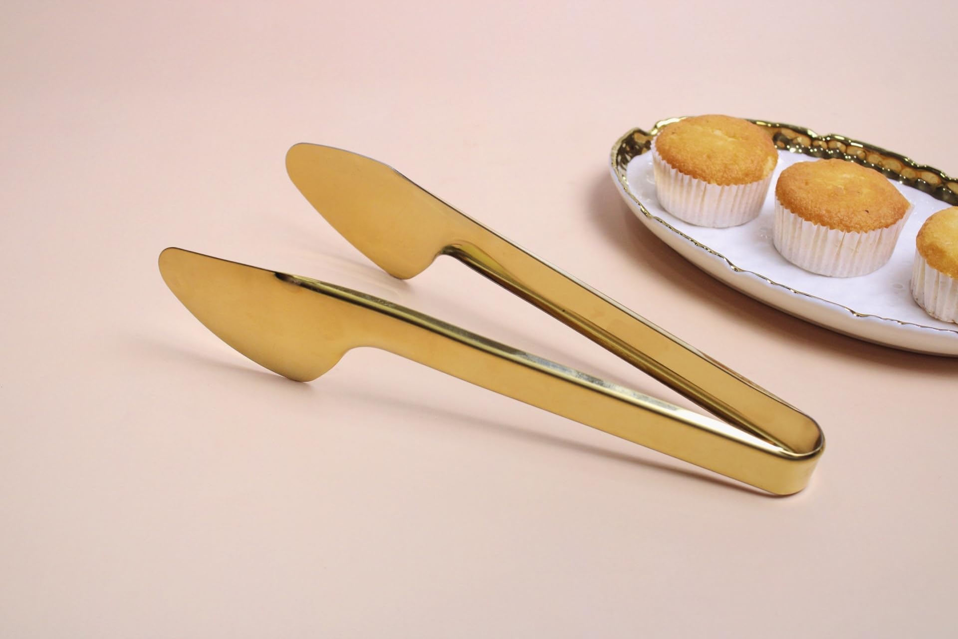 Daily Rituals Gold-Tone Metal Serving Tongs - Perfect for Parties and Everyday Use (2) 4