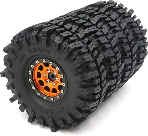 Miniatura 9 de HOBBYSOUL Soft Sticky 1.9 Mud Slingers Neumáticos T8 4.724 in4.72 pulgadas y 1.9 Beadlock Ruedas Color Verde Azul Para 110 Rock Crawler Traxxas TRX4