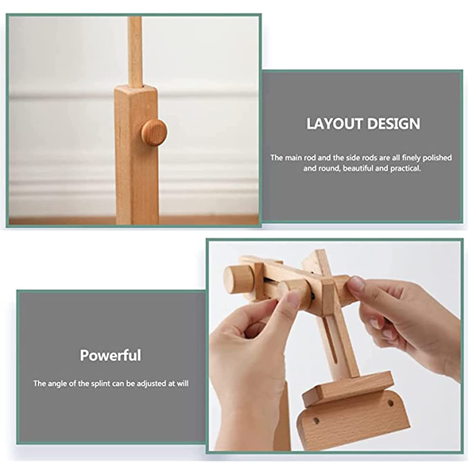 Stojak na tamborek, drewniany stojak na tamborek do haftu krzyżykowego, obrót 360°, regulowany, pasuje do większości tamborków, miłośników haftu i haftu krzyżykowego (nie zawiera pierścieni tamborkó
