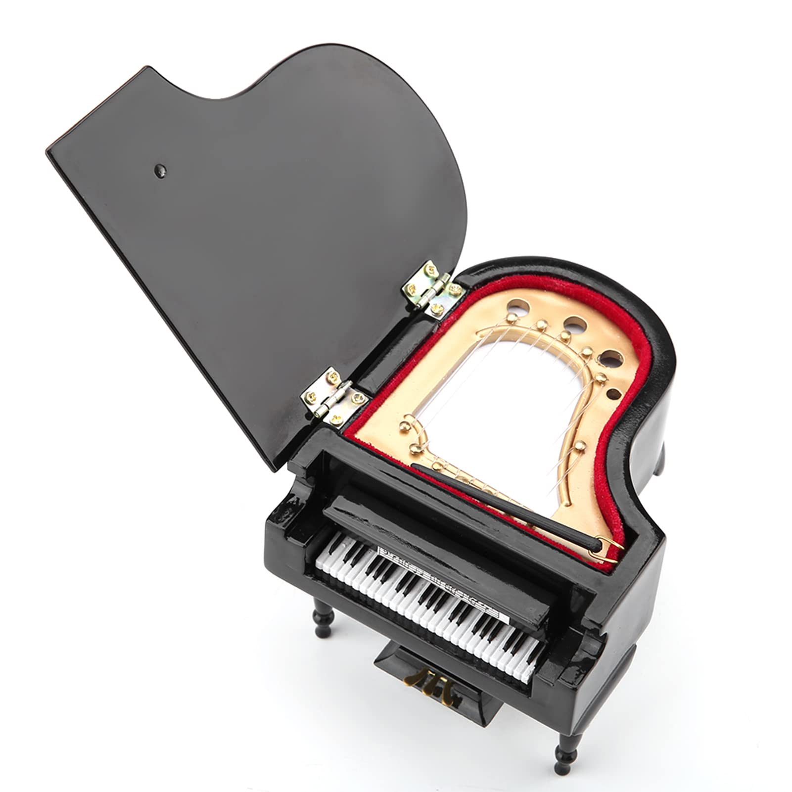 Modèle de Piano en Bois Noir Miniature avec Banc et Étui, Décoration Bureau ou Maison, Cadeau pour Collectionneurs et Musiciens
