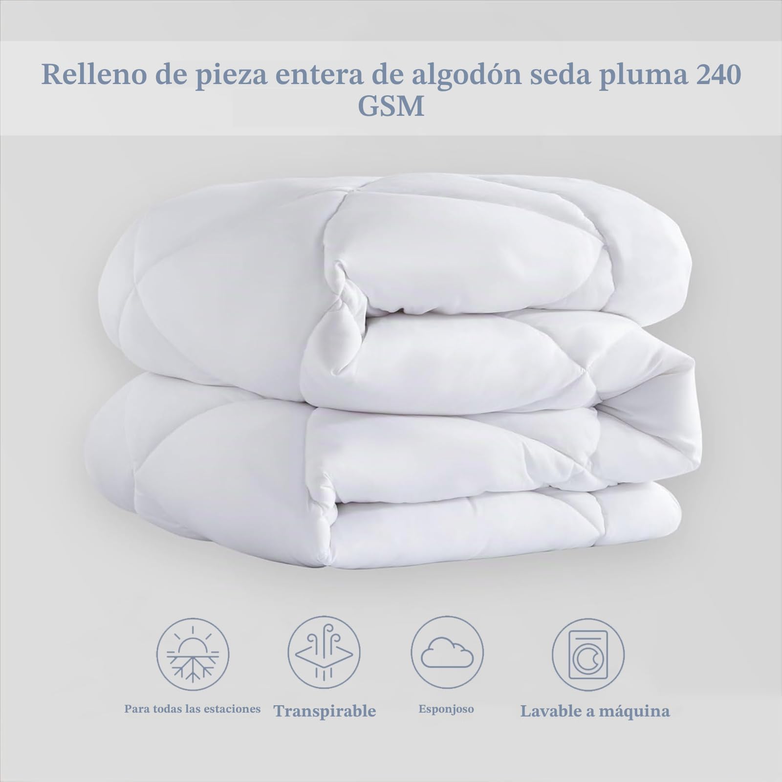 Edredon Cama 150 Flores, Relleno Nordico 220 x 240 4 Estaciones, Edredón Reversible Acuarela, Edredones Nordicos Estampados Floral con 2 Fundas de Almohadas 50x75 cm, Lavable G-515