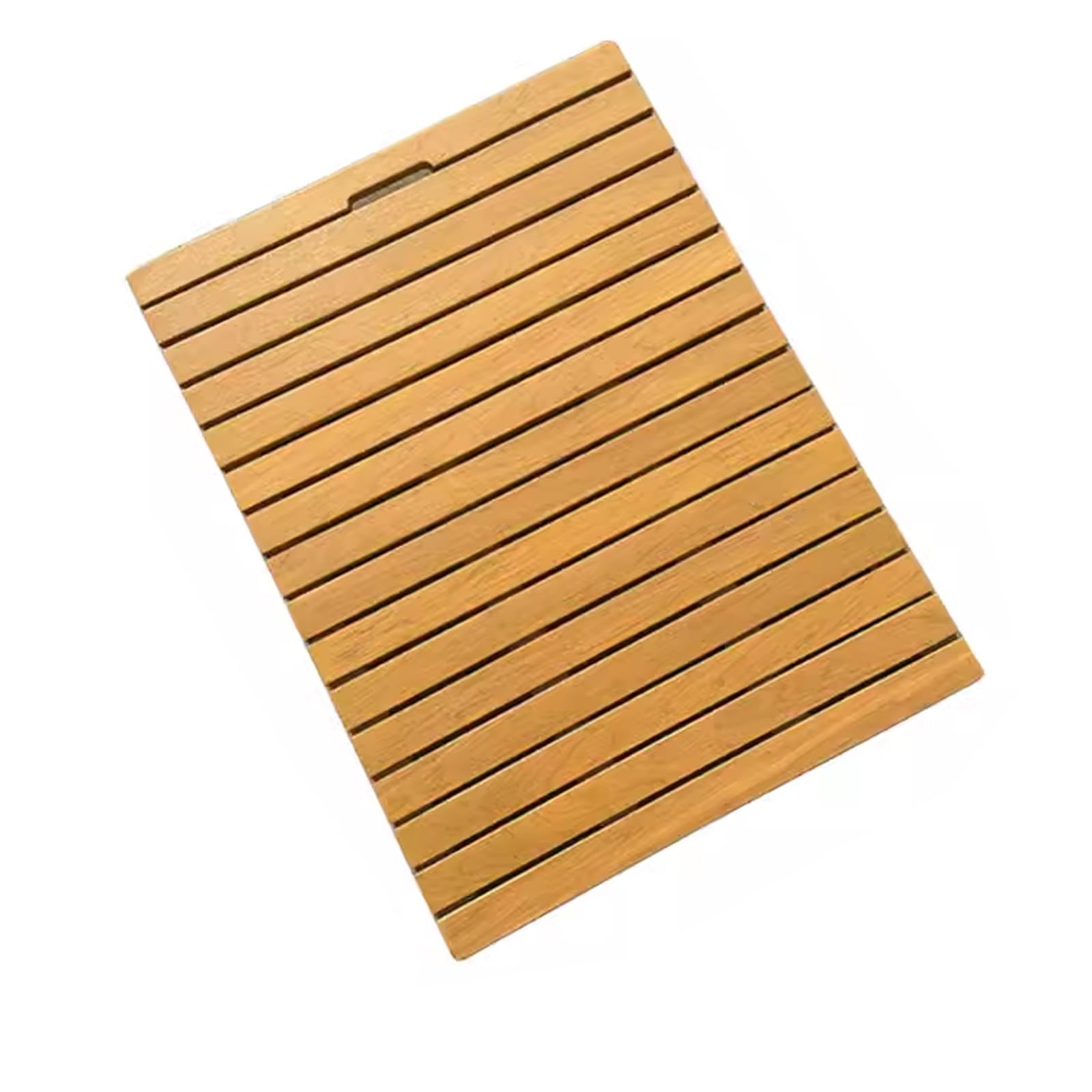 QWEASDF Pedana Doccia in bambù,Tappetino Antiscivolo per la Vasca e la Sauna, Interno e Esterno, Naturale, Tappetini da Doccia,Pedana Doccia Legno,Tappetini da Doccia(B,W30xL30cm/W12xL12in)