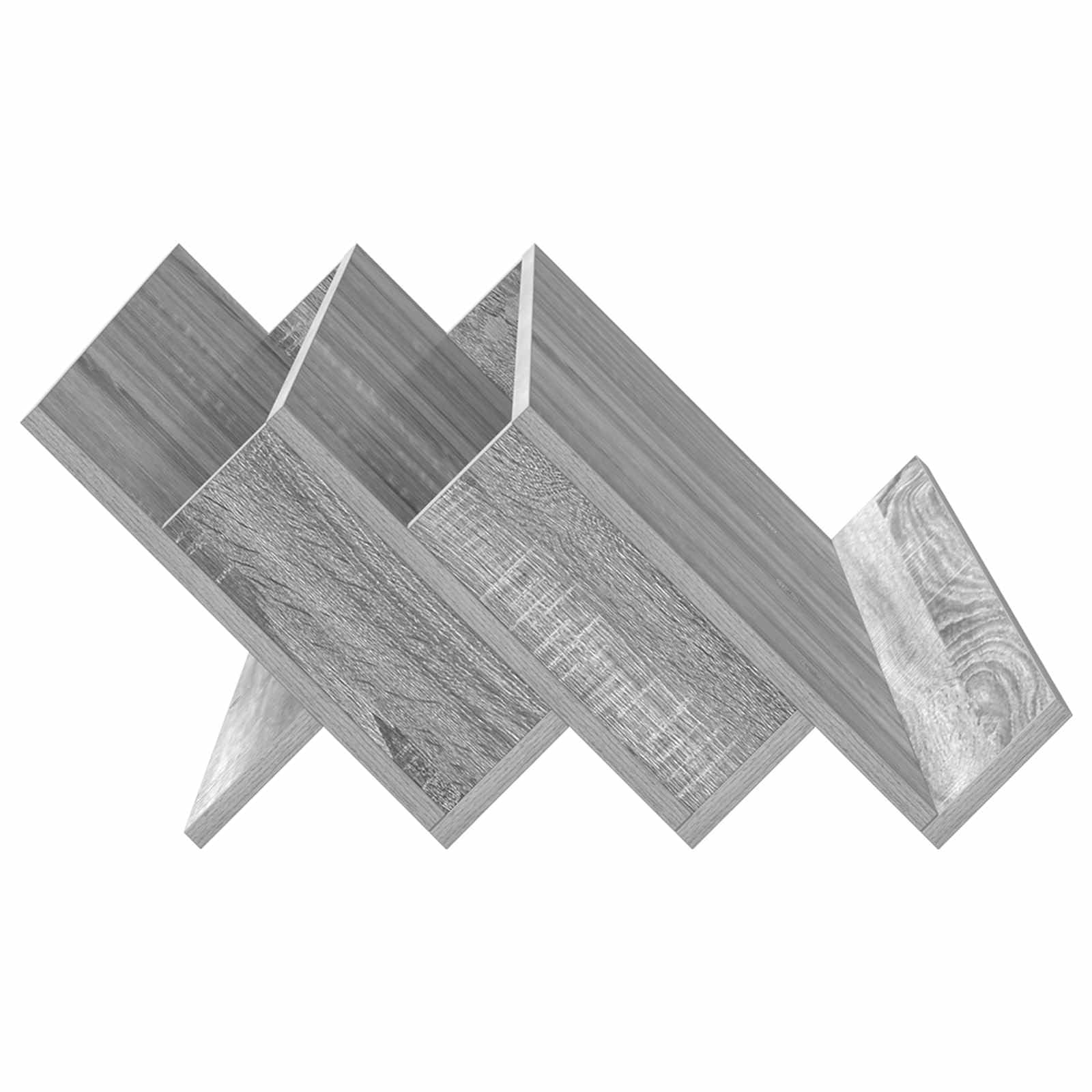 Regał na magazynek Sonoma szary materiał drewnopochodny, 90 x 53 x 28,5 cm, z 3 półkami na deski, do salonu, biura, korytarza i poczekalni, praktyczne przechowywanie i stylowa półka