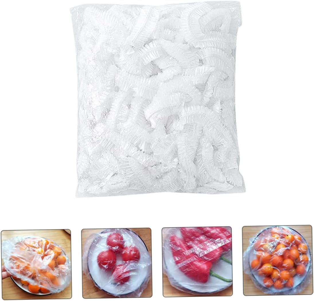 300 Pcs Disposable Food Covers Elastic Plastic Wrap Bowl Covers for Food Preservation Dustproof Kitchen Gadget for Meals and Leftovers