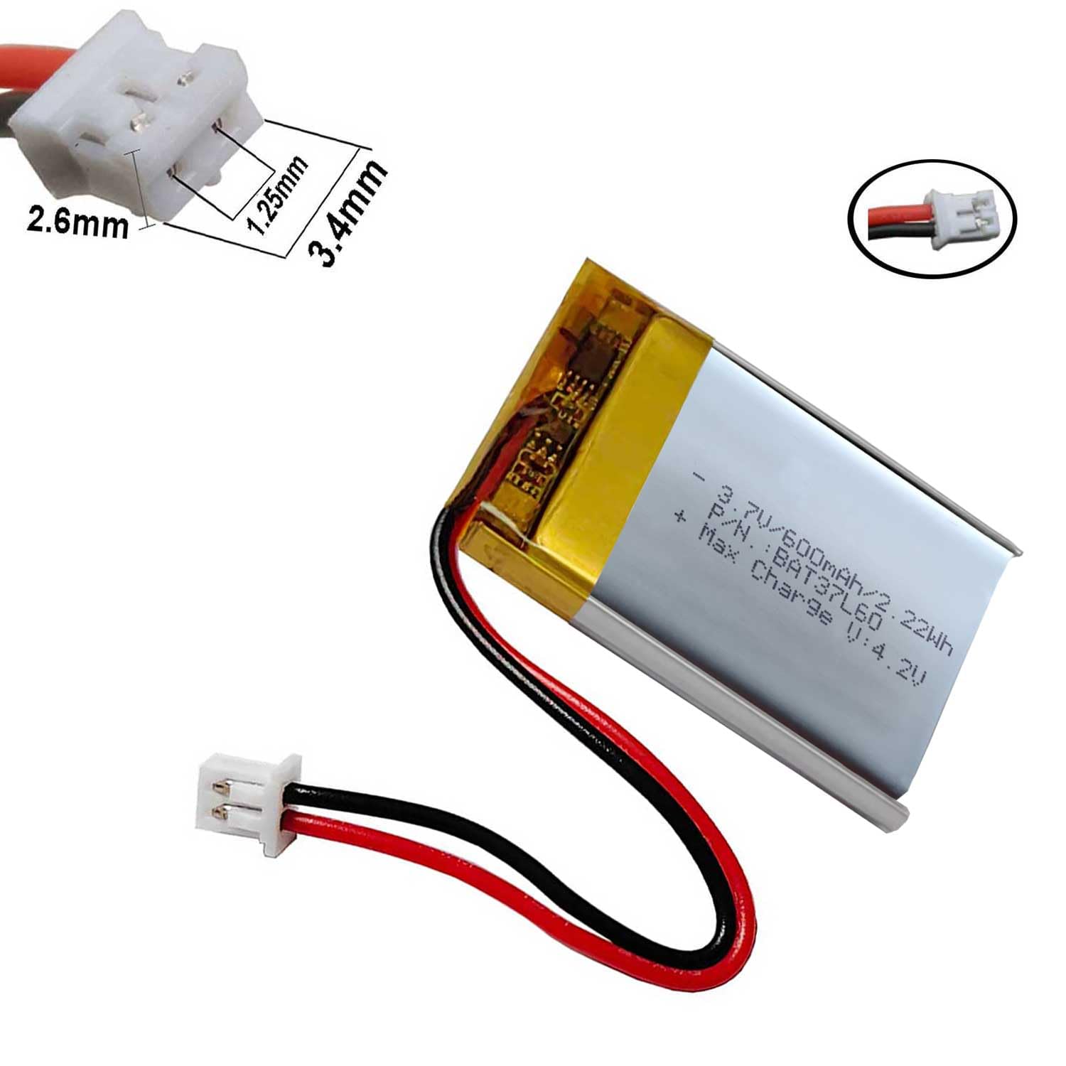 AOLIKES 3.7v 503040 600mAh Lipo Battery Replacement for Cozmo