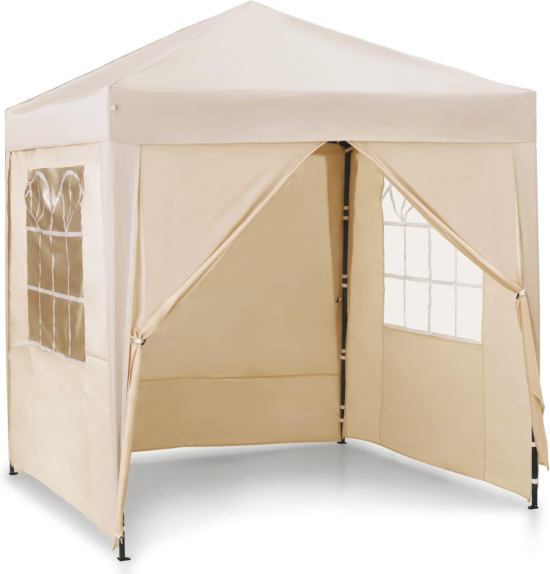 VonHaus Pop Up Gazebo 2 x 2m – Outdoor Garden Marquee Shelter Canopy with Removable Sides, Storage Bag, Leg Weight Bags, Pegs & Cords – Waterproof, Heavy Duty Steel Frame, Easy No Tool Assembly