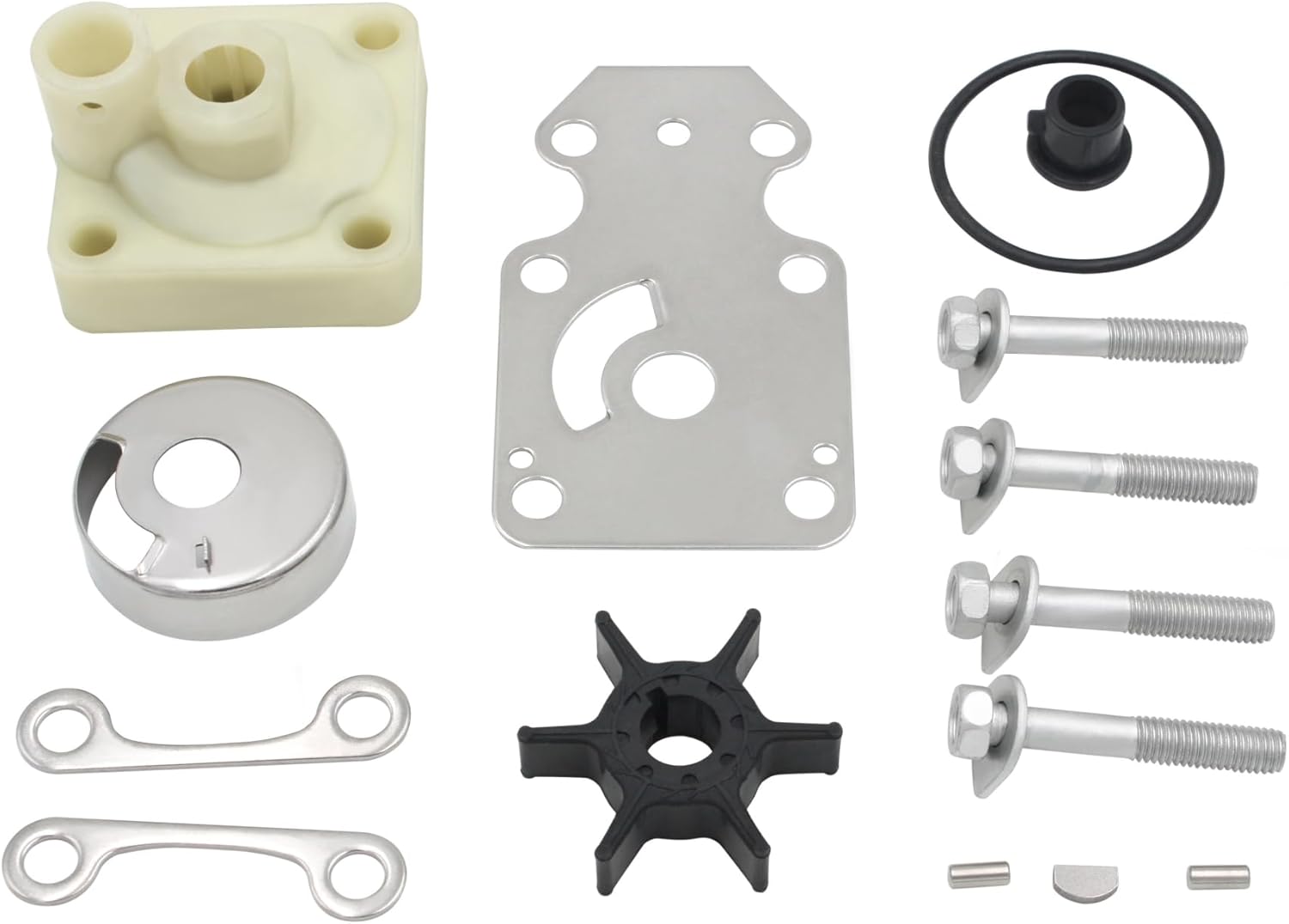 6AHW0078 Water Pump Impeller Kit for Yamaha 4 Stroke 15 20 HP F15C F20 Outboard Engines 6AH-W0078-00 18-3479