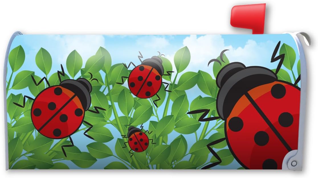 Ladybugs Large Mailbox Cover Magnet by Magnet America is 26" x 20.5" Made for Metal Mailboxes