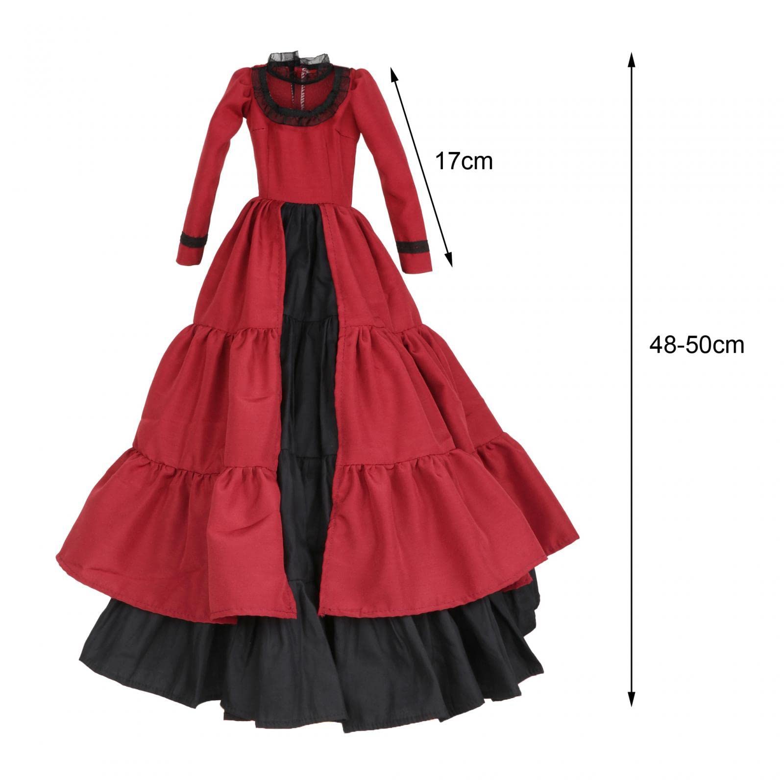 Colcolo Puppenkleid BJD Doll Kleid Weicher Stoff Handgefertigt Mode Kleider für Kinder Mädchen Fantasievolles Spiel Geschenk, Dunkelrot