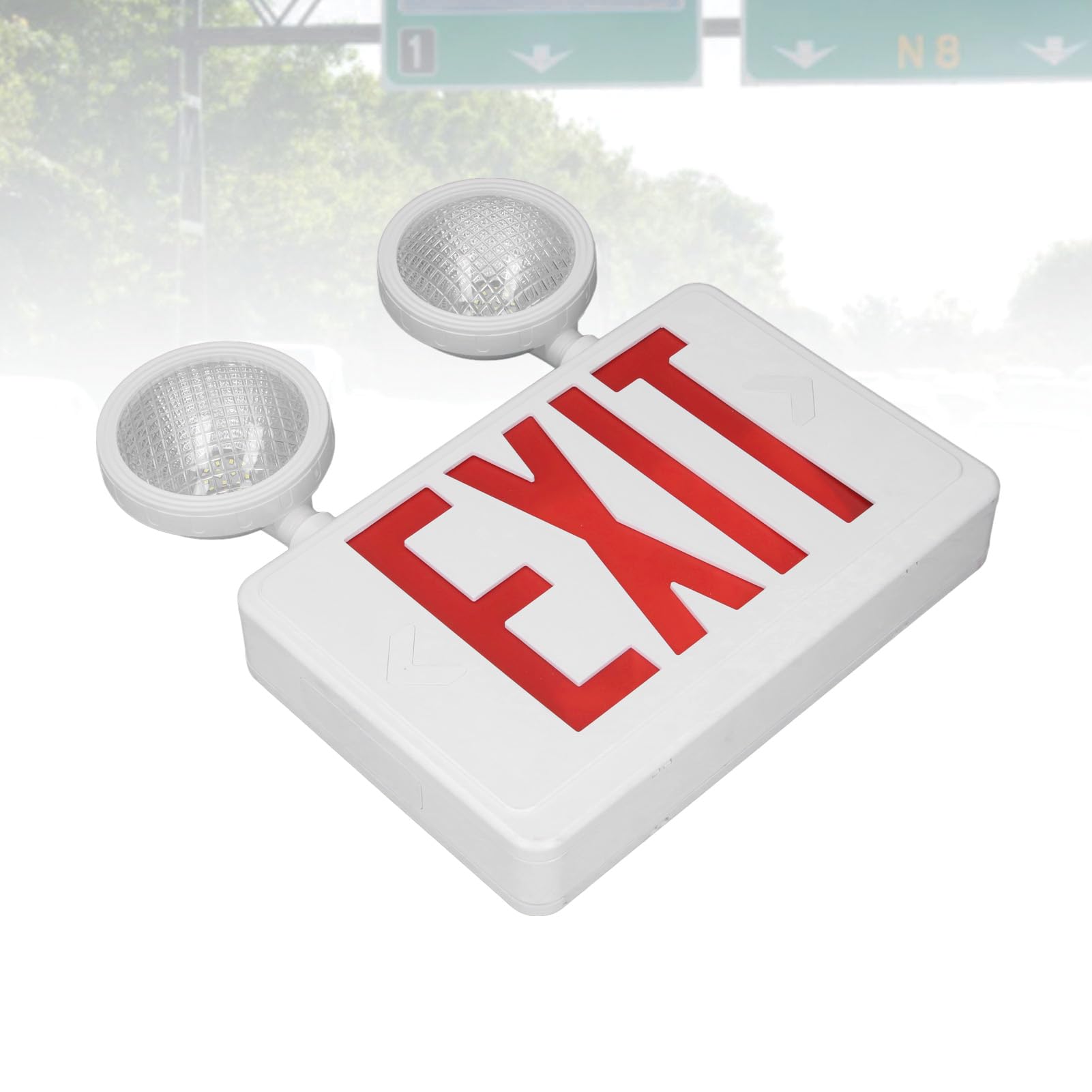 SeñAl de Salida de Emergencia Combinada de Respaldo de Batería de Doble Cara LED Giratoria Resistente Al Agua para Uso en Interiores y Exteriores, Adecuada para Edificios de