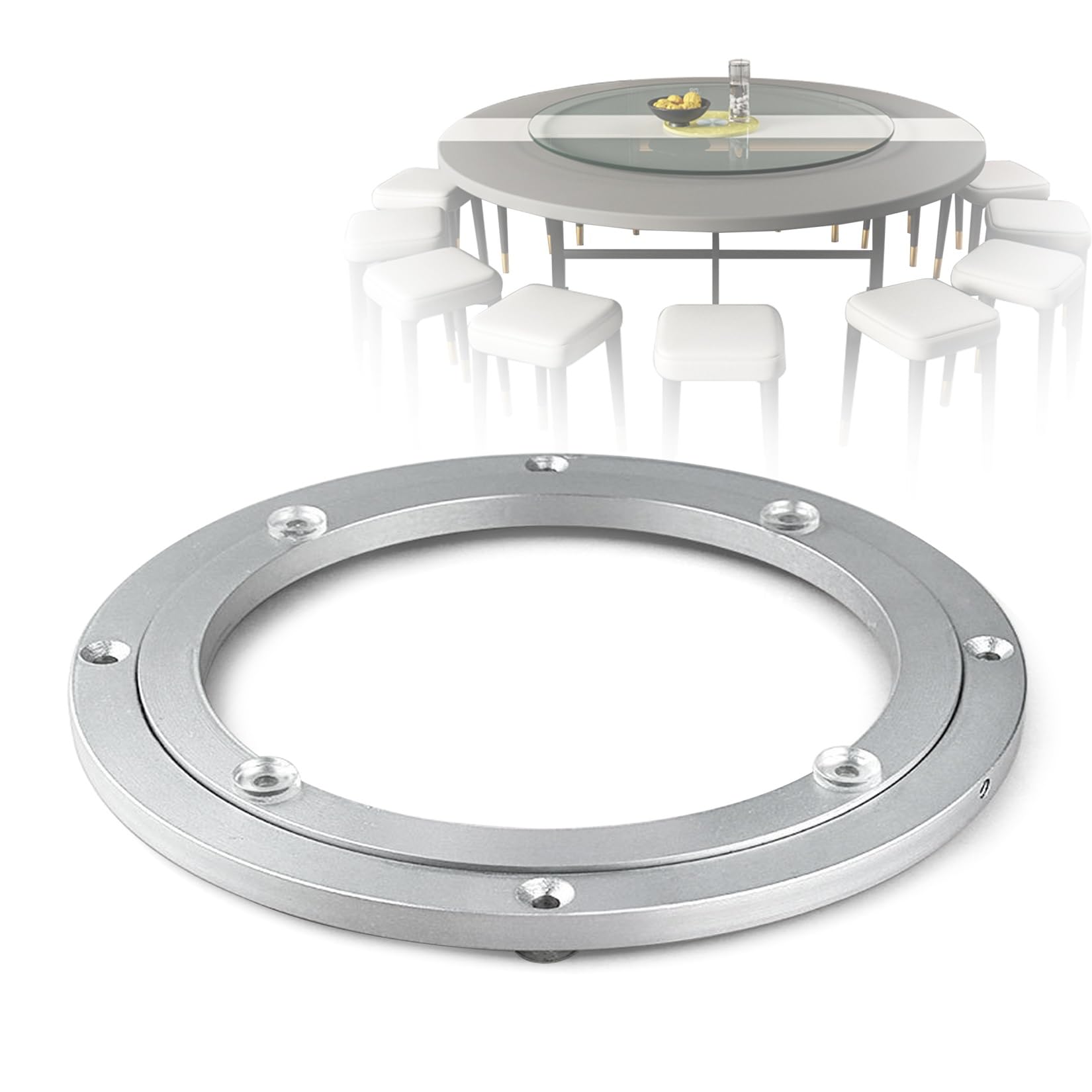 ESOYAWE Tarea Pesada Lazy Susan Placa Giratoria Cojinete Giratorio 120mm - 1000mm Aleación De Aluminio Cojinete De Placa Giratoria, Rotación Liso De 360 Soporte Giratorio para Mesa De Comedor