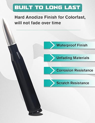 Miniatura 10 de Antena universal de repuesto para automóvil, antena corta de aluminio Billet compatible con Ford, Dodge, Chevrolet, GMC, Jeep, accesorios de