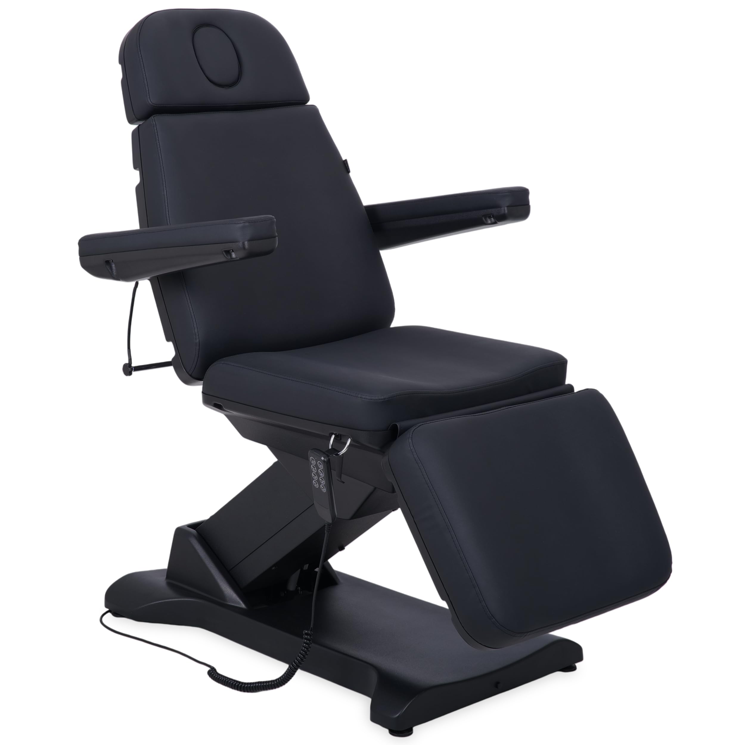 HABYS Selia PRO 4 Elektrische Kosmetikliege mit 4 Motoren (Schwarz) | Höhenverstellbarer Kosmetikstuhl mit Trendelenburg-Funktion, Beautyliege für Kosmetik, Podologie, SPA & Massage, 180 kg