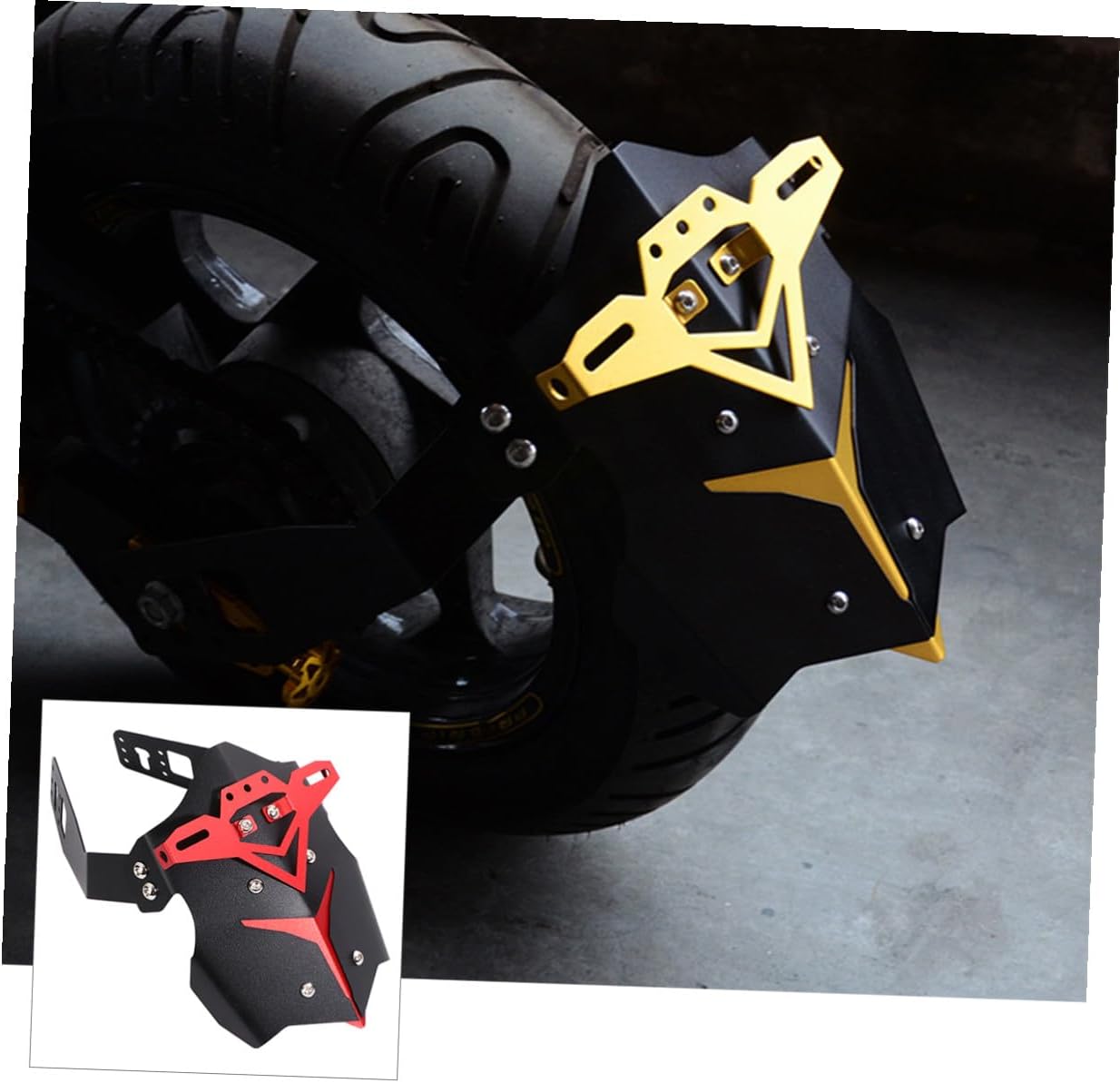 Motorcycle Rear Fender Mud Guard Aluminum Alloy Red Off-Road Splash Guard Sturdy Motor Accessories for Dirt Bikes and Trail Riding