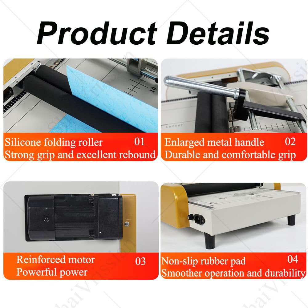 Cucitrice Elettrica per Libri Piegatrice per Brochure A3 Automatica a Pinzatura Piatta con Cucitura a Sella 11.69x16.54"