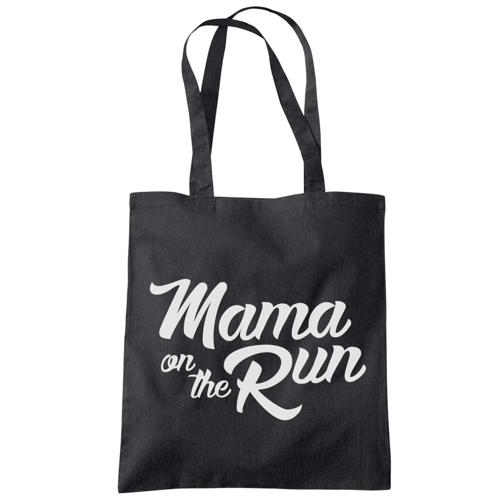 HotScamp Mum on the Run - Tote Shopping Bag - Mum Mummy Mama One size black