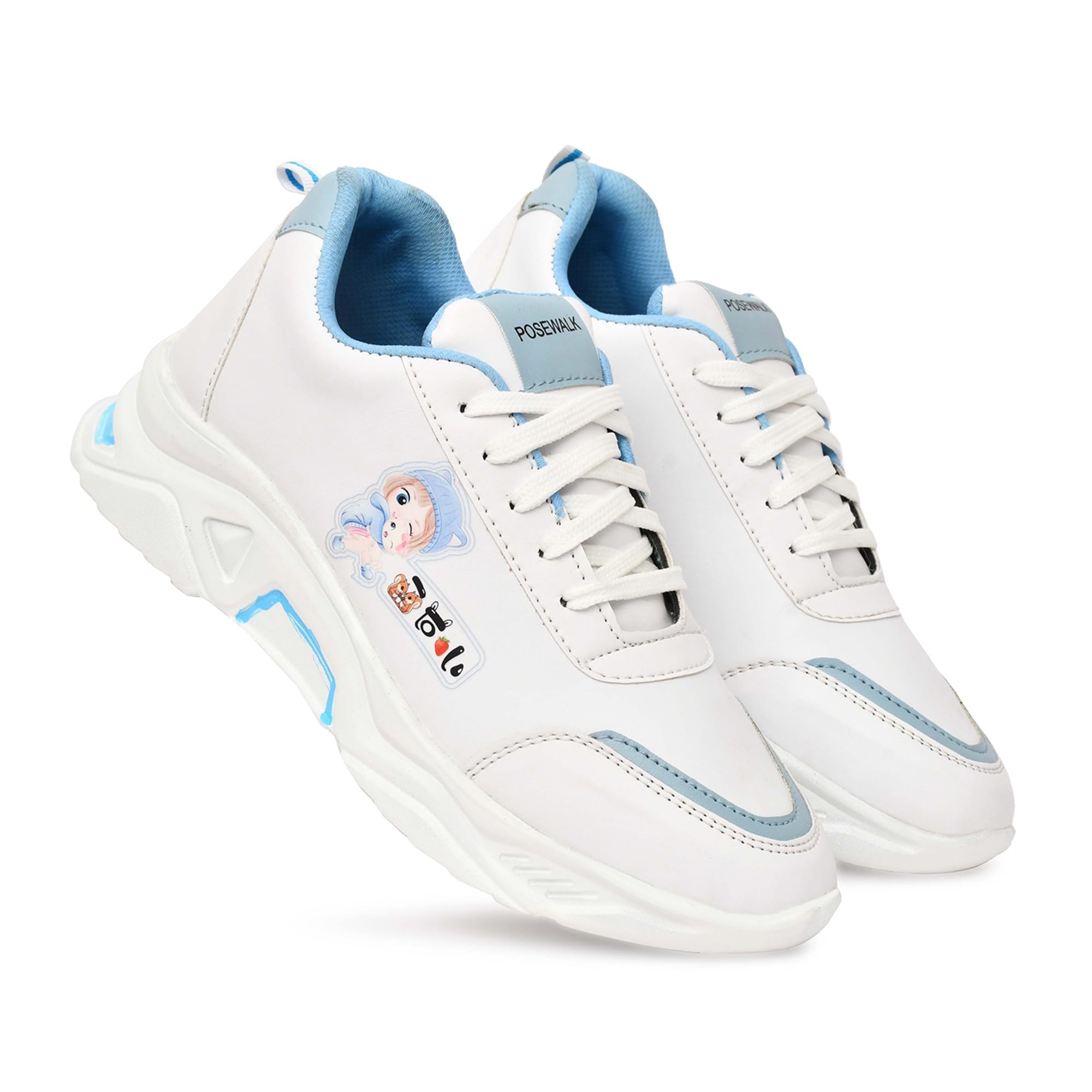 POSEWALK Womens White Blue Light Weight Casual Sport Shoes for Women 07 (UK/India)(Doll Blue) (B0DH3HKLMB) Amazon Price History, Amazon Price Tracker