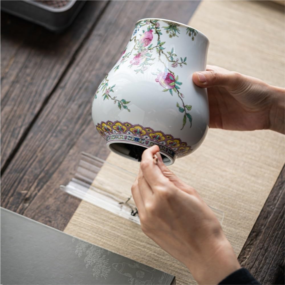 Ceramiczny pojemnik na herbatę, kreatywny emaliowany pojemnik do przechowywania herbaty, mały, zamknięty słoik, chiński zestaw do herbaty, pojedynczy słoik, rozbudzający pojemnik na herbatę