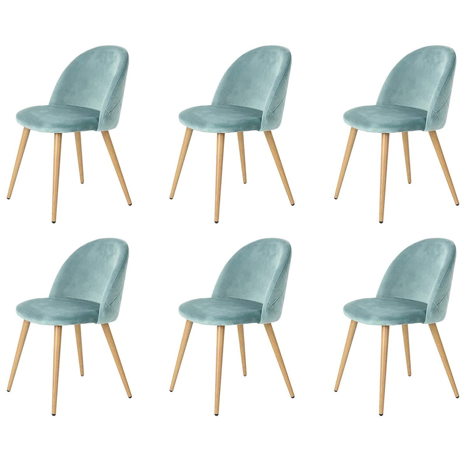 ExAchat A Set of 2/4/6 Velvet-Backed upholstered Dining Chairs with a Simple and Stylish Design, which can Perfectly Match Your Dining Room, Living Room or Bedroom. (6, Green)
