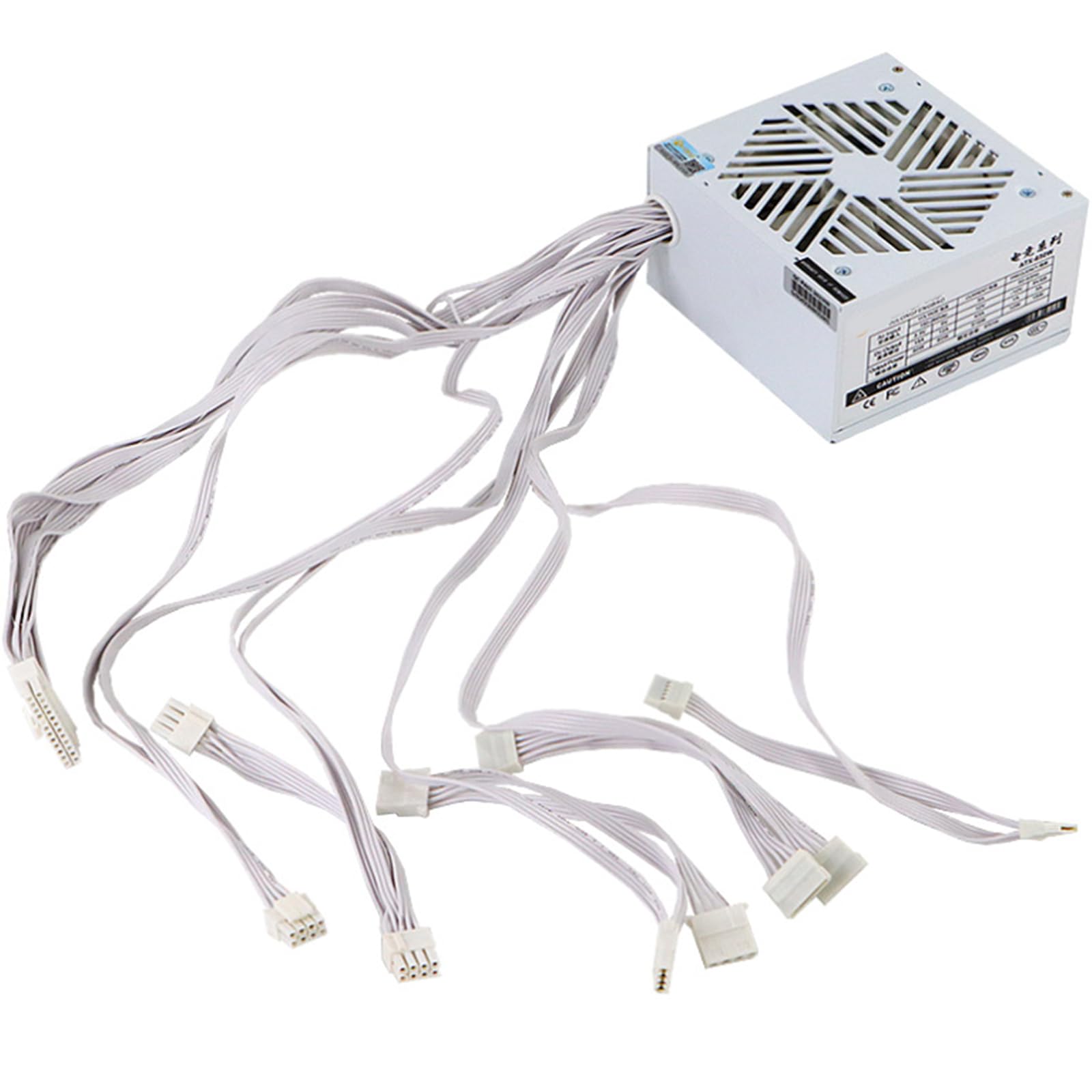 Fuente de alimentación de 12 V, 20 + 4 pines, 650 W, fuente de alimentación para juegos de computadora con ventilador de 120 mm, chasis de computadora, fuente de alimentación de componentes