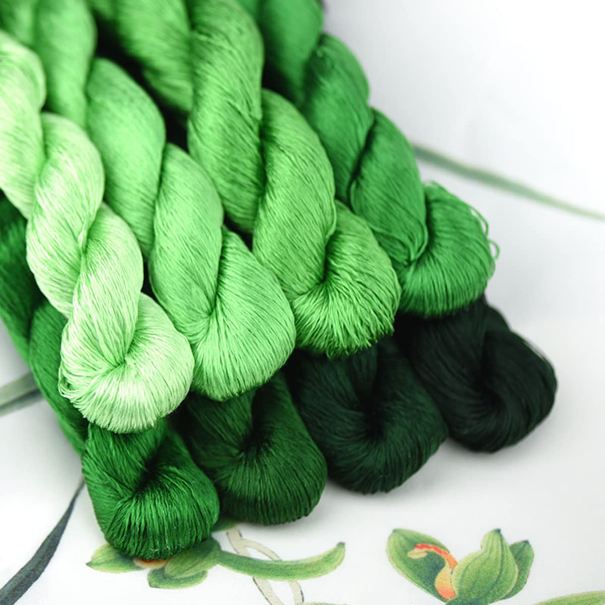 MINGGUXIUYI Natural 100% Silk Thread, Handmade Embroidery Thread, Silk Embroidery Thread 880 Metres, 8 Colors (103) - Image 3