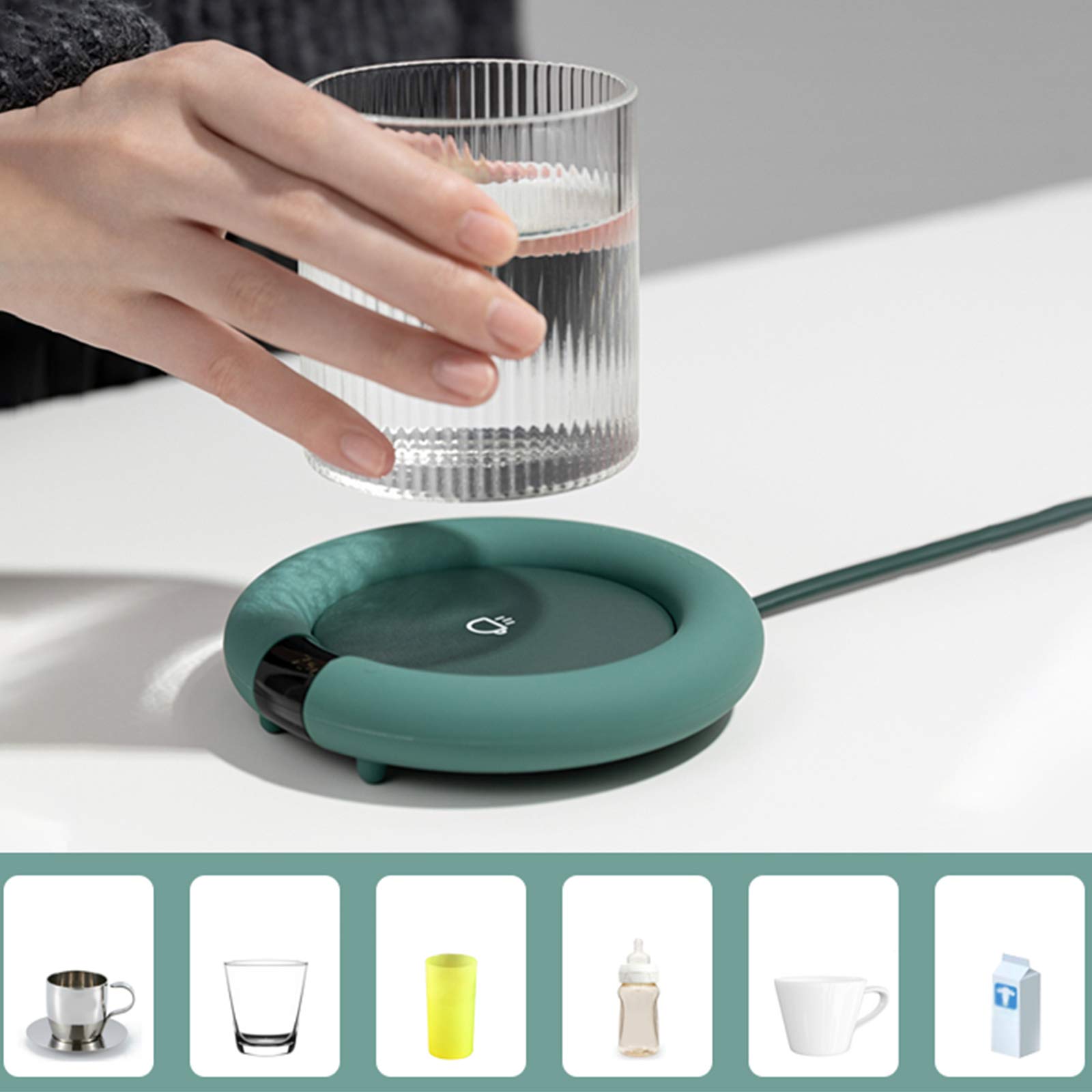 Réchauffeur Chauffe Tasse de Café Three Thermostat Settings de Tasse de Réchauffeur Soft Silicone - New & Improved Design pour Le Bureau/la Maison