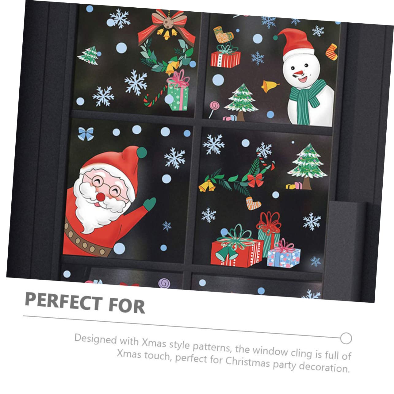Alipis 30hojas Pegatinas Navideñas Para Ventanas Decoración De Navidad De Papá Noel y Para Ventanas Cristales y Espejos Decoración Navideña Reutilizable