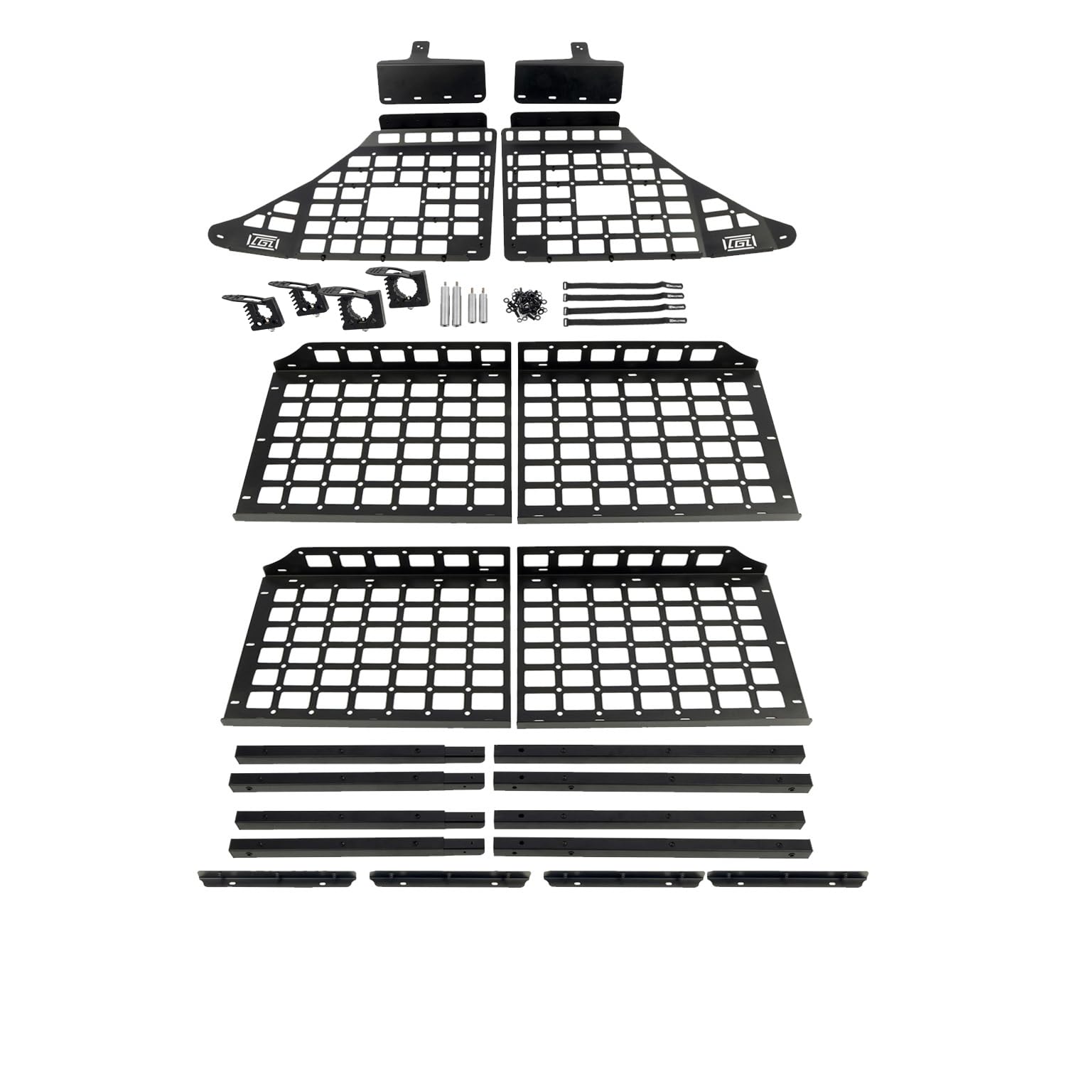 HIGH FLYING for Toyota 4Runner 2010-2024 Car Accessories Modular Storage Molle Panel System Trunk Shelf Luggage Carrier Cargo Racks Trunk Organizer Aluminum Kit with Two Levels of Shelf.