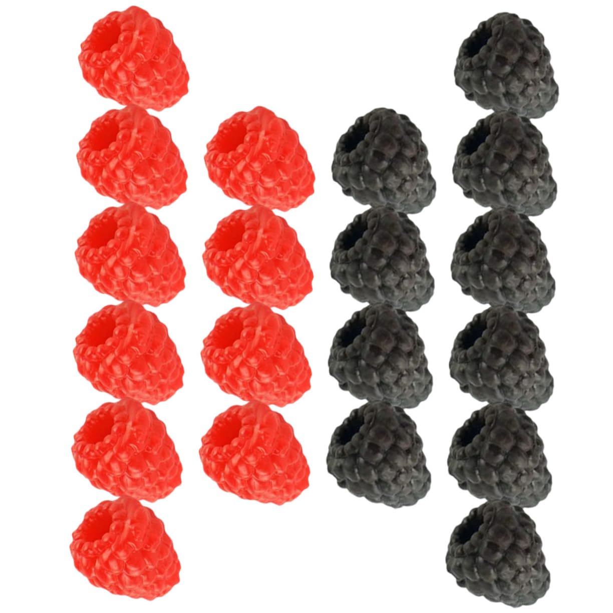 20 Pezzi Lamponi Artificiali Finti In PVC – Frutta Finta Realistica Rosso E Nero Per Decorazioni Casa, Matrimonio, Feste