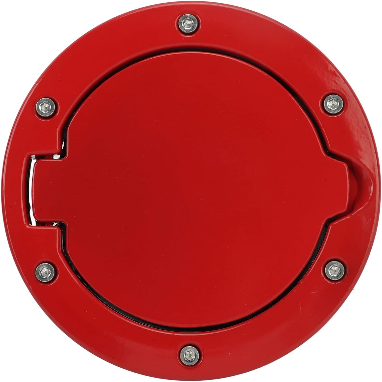 Red Fuel - Gas Cover with Red Powder Coating - Replacement for JK JKU Sport Sahara Unlimited 2017‑2018 - Add a of Color and Your