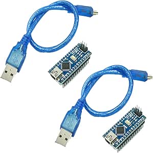 Amazon.com: 2Pcs Mini Nano V3.0 ATmega328P 5V 16MHz Micro-Controller ...