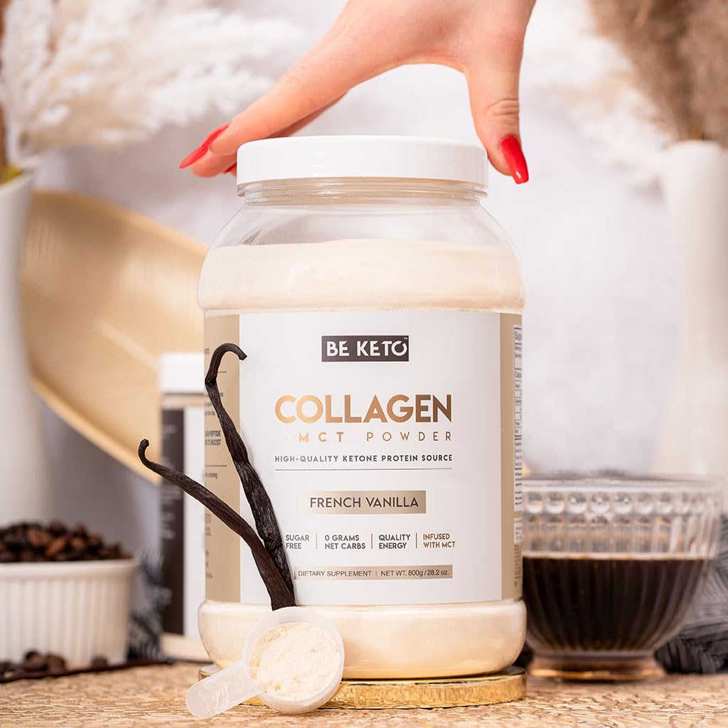 Keto Kollagen mit Öl MCT - Französische Vanille 800g